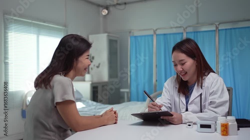 Healthcare professional reviewing patient chart, taking comprehensive notes during medical consultation, carefully listening to symptoms in clinical environment