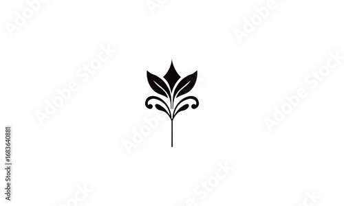 Elegant Floral Leaf Icon in Minimal Style