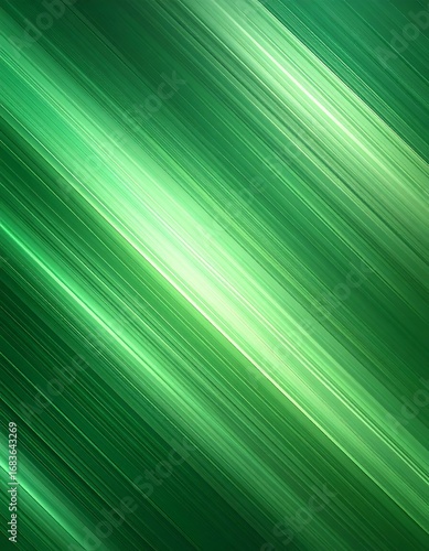 A vibrant, diagonal pattern of light green and darker green stripes creates a dynamic and modern visual effect.