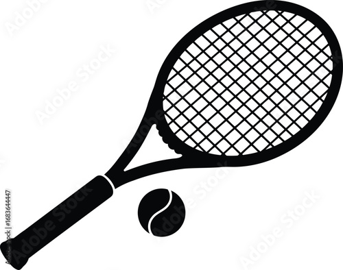 Racket and tennis ball sport equipment hand drawn icon vector graphic vector