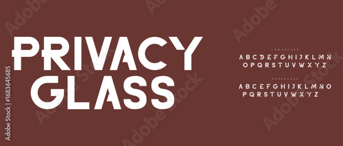 Privacy Modern minimal abstract alphabet fonts. Typography technology, electronic, movie, digital, music, future, logo creative font. vector illustration