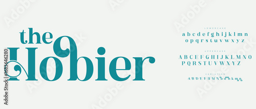 Hobier Elegant Font Uppercase Lowercase and Number. Classic Lettering Minimal Fashion Designs. Typography modern serif fonts regular decorative vintage concept. vector illustration