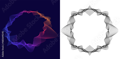 Design for Jewelry, Fashion, Beauty, Skincare, Wedding for Web-design, Banner, Brochure, package. Icon, Logo, and Background made of Circular Dots, Lines, and Spirals. Patterns Vector Illustration