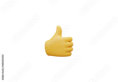 Thumbs up hand emoji yellow png on transparent background