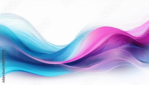 colorful waves flow dynamic blue pink colors isolated white background representing ai technology digital