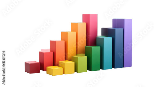Colorful rising bar graph on black background Free Download Colorful rising bar graph on black background - GFXLoad
