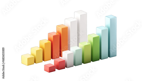 Colorful 3D bar graph ascending (1) Free Download Colorful 3D bar graph ascending (1) - GFXLoad