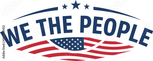 Proudly display 'We the People' with patriotic US flag design