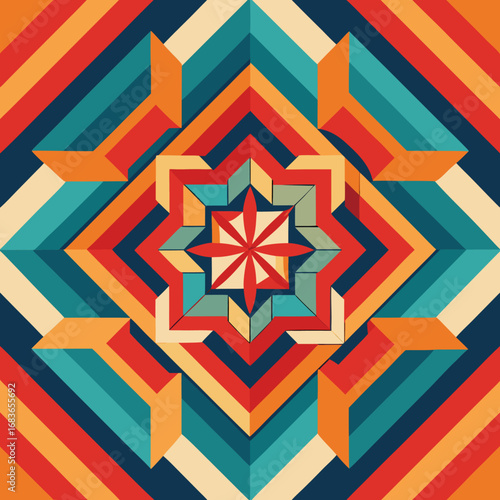 Modern Colorful Geometric Pattern – Vector Design