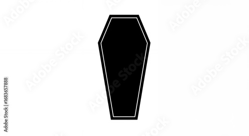 Simple black coffin graphic design