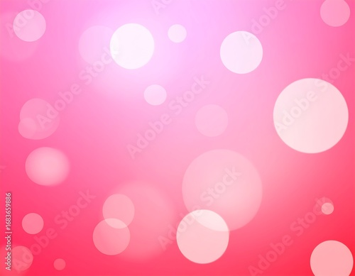 A soft, gradient pink background is dotted with diffused white circles, creating a gentle and airy aesthetic.