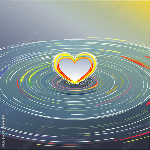 ripple effects of kindness gentle rings carrying soft heart emblems