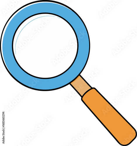Magnifying glass lens tool for detailed observation and search vector illustration transparent background