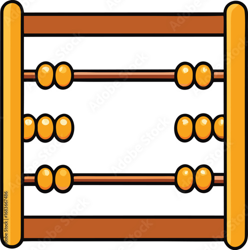 Wooden abacus illustration scalable vector graphic for educational and financial concepts transparent background