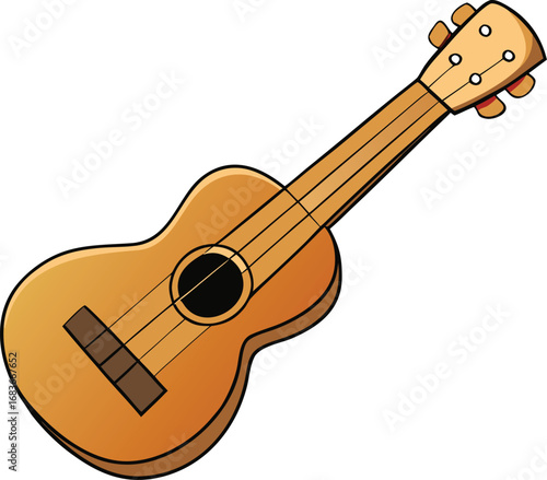 Wooden ukulele illustration vector scalable eps for music graphics transparent background