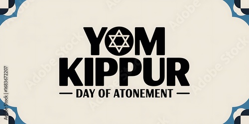 Fototapeta Celebrate Yom Kippur with meaningful Day of Atonement greetings and solemn Jewis