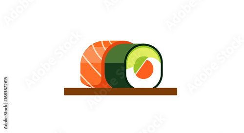 Minimalist Sushi Icon Vector Illustration