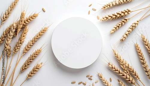 Wheat ears frame a blank circle