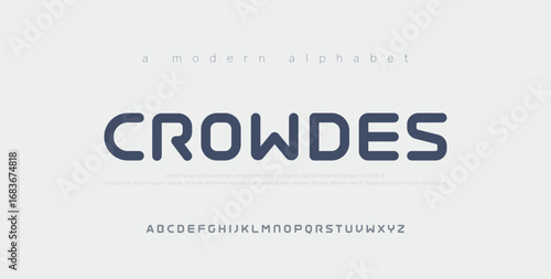 Crowdes modern logo alphabet fonts. Typography minimalist urban sans serif digital fashion future creative logos fonts. vector illustration
