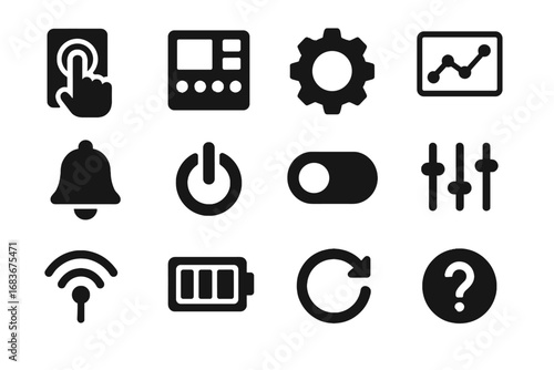 Level button screen vector touch calibration sensor panel icon data nano power