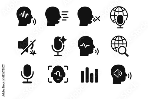 Noise activation feedback voice vector cancellation biometrics icon echo icons to feature