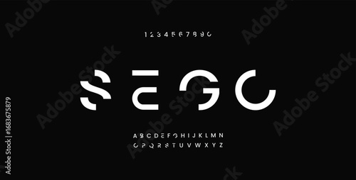 Modern abstract digital alphabet font. Typography minimalist urban sans serif fashion future creative logos fonts. vector illustration
