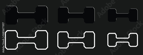 Heavy Dumbbell Flat Icon, Weight lifting dumbbell signs. Gym dumbbell collection, Isolated dumbbell silhouette vector illustration on white background, eps10  11:11