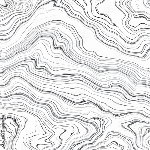 Abstract Marble Flow Lines Black and White Vector Texture