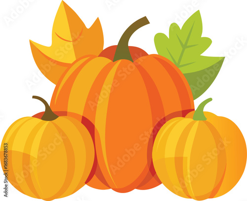 Transparent Pumpkins Vector Illustration for Harvest