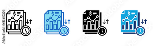 Stock Options icon Multi Style Vector Illustration