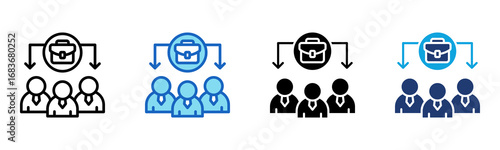 Employee icon Multi Style Vector Illustration