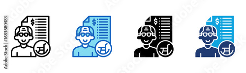 Pension Plans icon Multi Style Vector Illustration