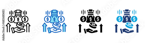 Earning icon Multi Style Vector Illustration