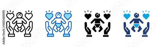 Childcare icon Multi Style Vector Illustration