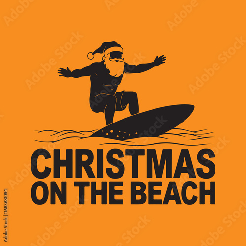 Christmas T shirt design quote " Christmas on the beach"