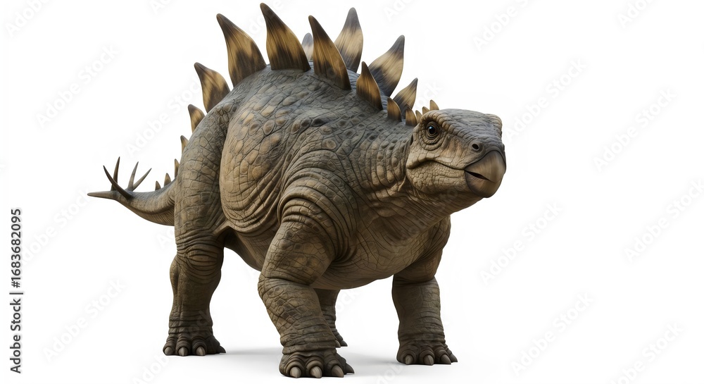 Fototapeta premium High-Resolution Prehistoric Stegosaurus Illustration with Detailed Plates for Textbook and Research Use