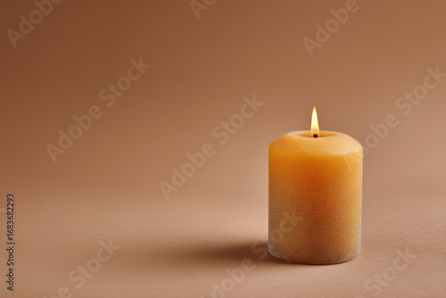 Wallpaper Mural new year  holiday scene featuring glowing christmas candle on pure solid background Torontodigital.ca