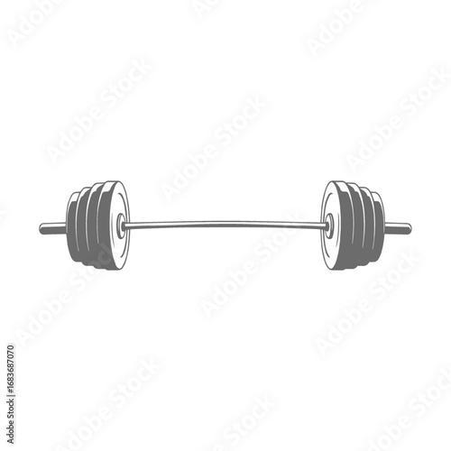 Barbell with Weights Illustration