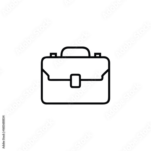 Flat style briefcase business icon representing professionalism and commerce vector