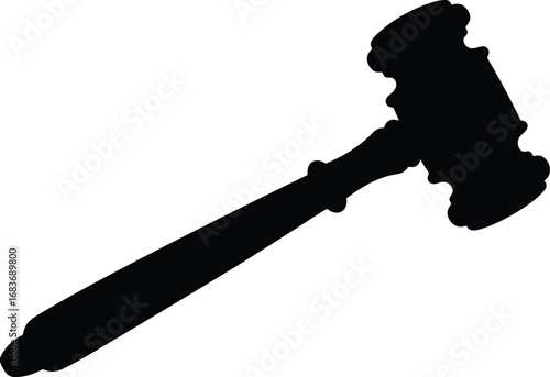 Silhouette of gavel on symbolizing justice law and legal system vector