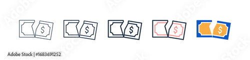 Money different style icons set vector illustration. 