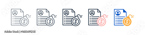 Debt different style icons set vector illustration. 