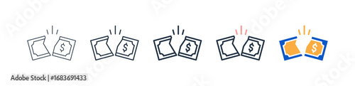 Bankruptcy different style icons set vector illustration. 