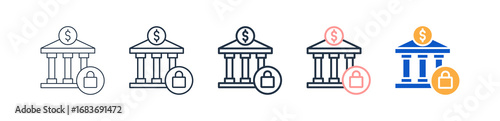 Bankruptcy different style icons set vector illustration. 