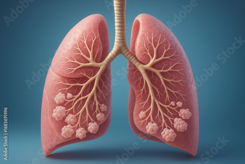 Wallpaper Mural Human Lungs Anatomy with Alveoli Illustration - Detailed Medical Diagram [Illustration] Torontodigital.ca