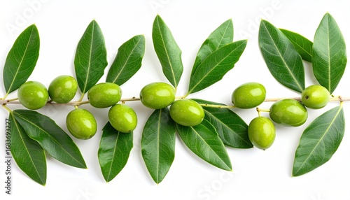 Wallpaper Mural Fresh olive branch with vibrant green olives and leaves Torontodigital.ca