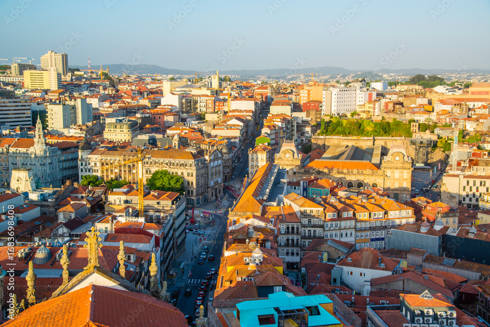 Obraz premium Porto, Portugal - July 9 2025: The panorama view of Porto city in Portugal