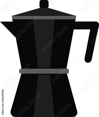 Modern black coffee maker appliance vector illustration isolated on white transparent background