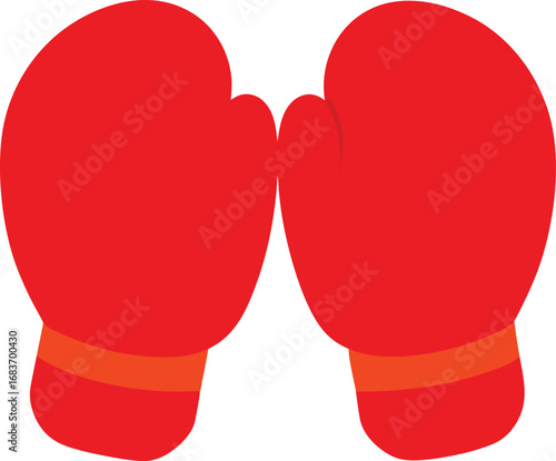 Red boxing gloves vector illustration sport fighting equipment symbol icon graphic transparent background