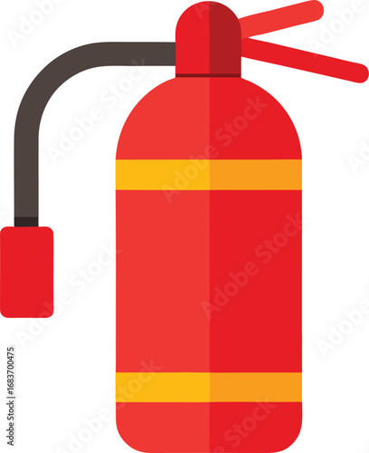 Red fire extinguisher safety tool vector illustration for emergency preparedness transparent background
